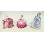 Royal Doulton lady figures Penelope HN1901, Victoria HN2471, Hannah HN3655 all 2nds (3).