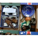 A mixed collection of items to include Royal Doulton flow blue plates,