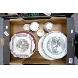 A mixed collection of ceramic items to include - Adams seriesware decorative plates,