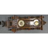 Oversized mahogany cased Vienna type wall clock.