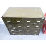 Two pair of industrial green drawers 4 by 2