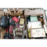 Set of cased binoculars, metal badges, Post Office Savings books,