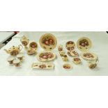 A large collection of Aynsley Orchard fruit gold dinner, tea and coffee ware including teapots,