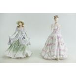 Coalport figure Summer Rose and Royal Worcester lady figure Jane,