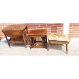 A selection of household items to include a 20th century mahogany nest of tables,