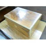 Brass bound and inlaid writing slope,
