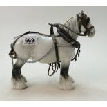 Beswick Grey 818 Shire in working harness