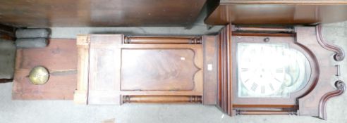 J-Steel - Congleton oak and mahogany long case clock (base partially removed)