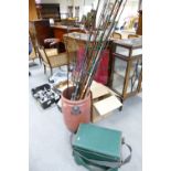 A collection of Course and Sea Fibre glass rods and tackle (2)