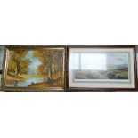 Large twentieth century oil on canvas landscape scene and similar Rex Preston Moorland View print