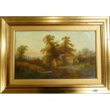 Turn of the century unsigned oil on canvas landscape scene