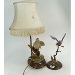 Country Artists figure of a Kingfisher and a similar item of a dove in the form of a lamp base (2).