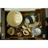 A collection of Royal Doulton series ware items including plates, large planter,