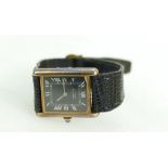 Cartier Must De TANK ladies silver & gold plated wrist watch.