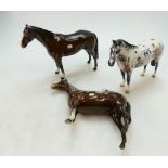 Beswick Appalosa stallion H1772 and two Imperials 1557 (all with damages)(2)