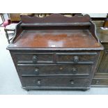 Early 20th Century pine 2 over 3 farmhouse chest of drawers/wash stand,