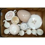 A mixed collection of ceramic items to include Wedgwood Suzie Cooper design coffee cans, sugar bowl,