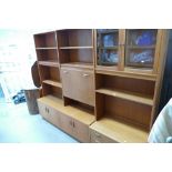 A mid-century teak G-Plan bookcase/display unit and a matching larger display unit (2)