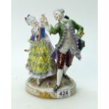 Voight Sitzendorf German figure in ceramic of couple dancing.