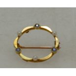 Victorian 15ct gold brooch set with sapphires and pearls , 2.