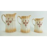 A Crown Devon Fieldings graduated set of three jugs,