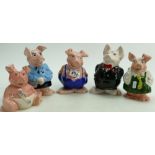 A set of five Wade Natwest piggy banks