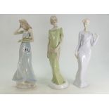 Royal Doulton large figures x 3 - Reflections - all 2nds - Windflower 3077,