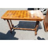 Victorian mahogany parquetry topped occasional table