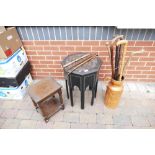 A 20th oak octagonal side table, small occasional table,