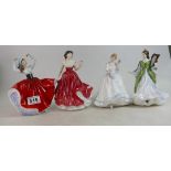 Royal Doulton lady figures HN2388, Ireland HN3638 Paula HN3234 and Marianne HN4153. All 2nds (4).