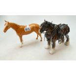 Beswick 818 shire working harness and boy Bois Roussel race horse 701 (2)