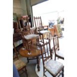 Ercol Jacobean style extending dining table and six matching chairs(7)