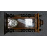 Mahogany cased Vienna type wall clock.