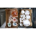 A collection of pottery including floral teaset, Sadler teapots, Mintons cruet set,