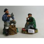 Royal Doulton character figure The Wayfarer HN2363 and The Lobster Man HN2317. Both 2nds.