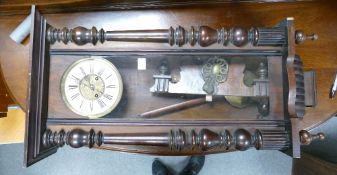 Oak cased 20th Century vienna wall clock