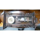 Oak cased 20th Century vienna wall clock