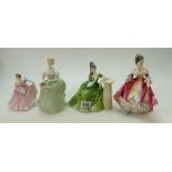 Royal Doulton lady figures Southern Belle HN2229, Clarissa HN2345,