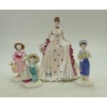 Coalport small character figures Ship Ahoy, Sunday Best, and Ready to Fly,