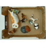 A collection of Beswick figures to include Owl 1046, Robin 980, Blue Tit 992,