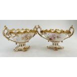 Pair of 19th century Moore Bros, two handled comports,