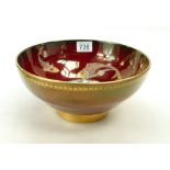 Carltonware Rouge Royale footed fruit bowl decorated with fish,