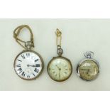 Large vintage Goliath silver plated pocket watch (bezel cracked),