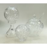 A collection of quality cut glass crystal items to include - large punch bowl,