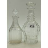 Two pressed glass Edwardian decanters.