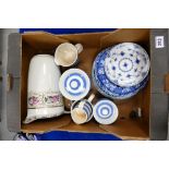 A mixed collection of ceramic items to include - large Grimwade floral decorated jug,