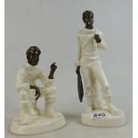 Minton bronze and ceramic figure Travellers Tales and The Fisherman (2). Both 2nds.