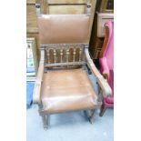 Early 20th Century Oak Heavily carved arm chair