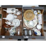 A large mixed collection of ceramic items to include - undecorated novelty teapots,