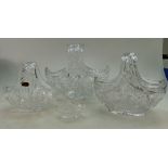 A collection of Royal Doulton International Crystal decorative flower baskets. (4).